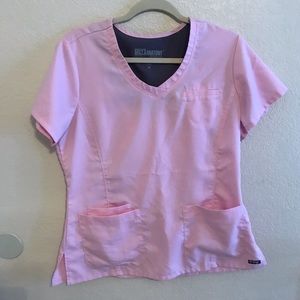 Light pink Greys anatomy scrub top